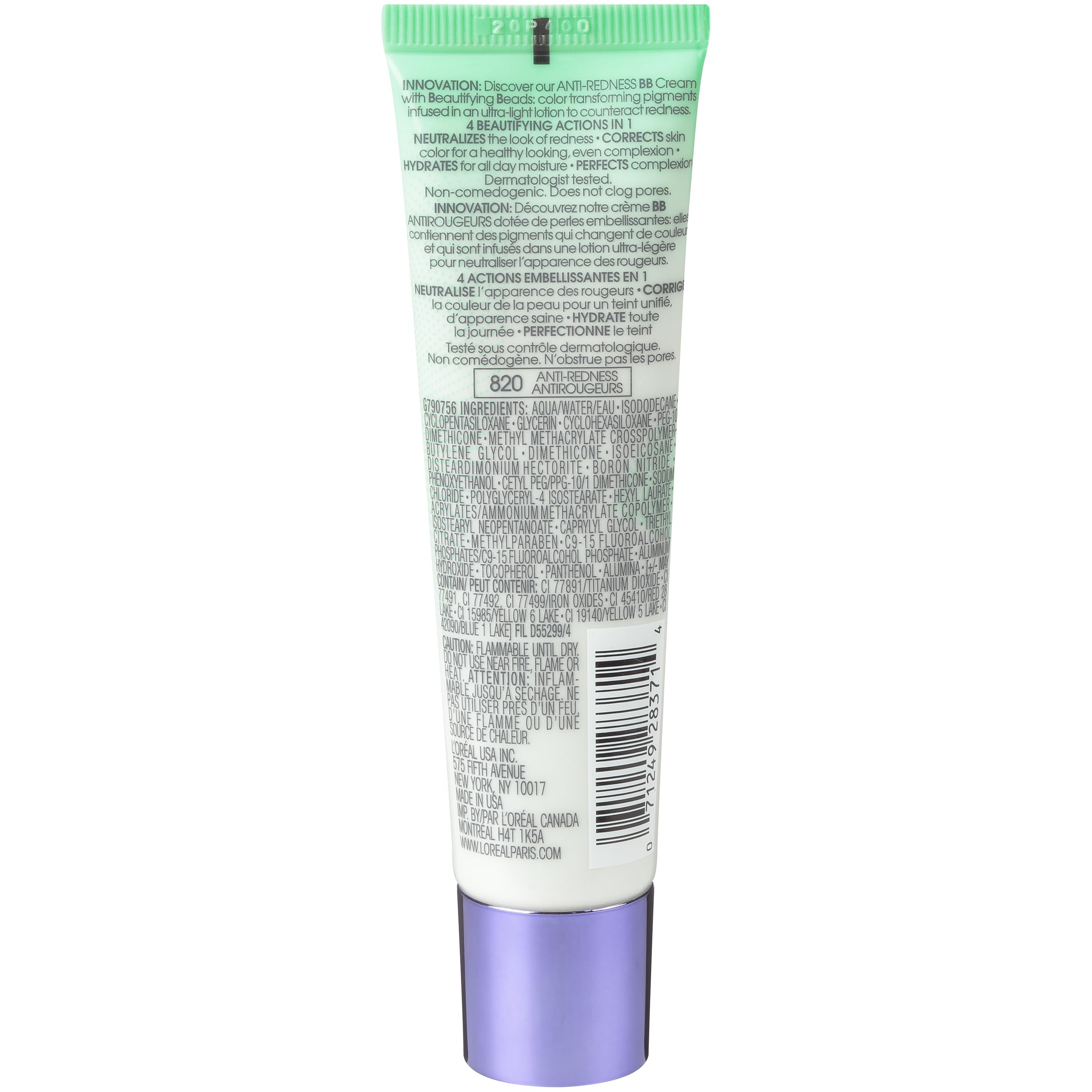 L'Oréal Paris Makeup Magic Skin Beautifier BB Cream Tinted Moisturizer, Anti-Redness, 1 fl oz, 1 Count