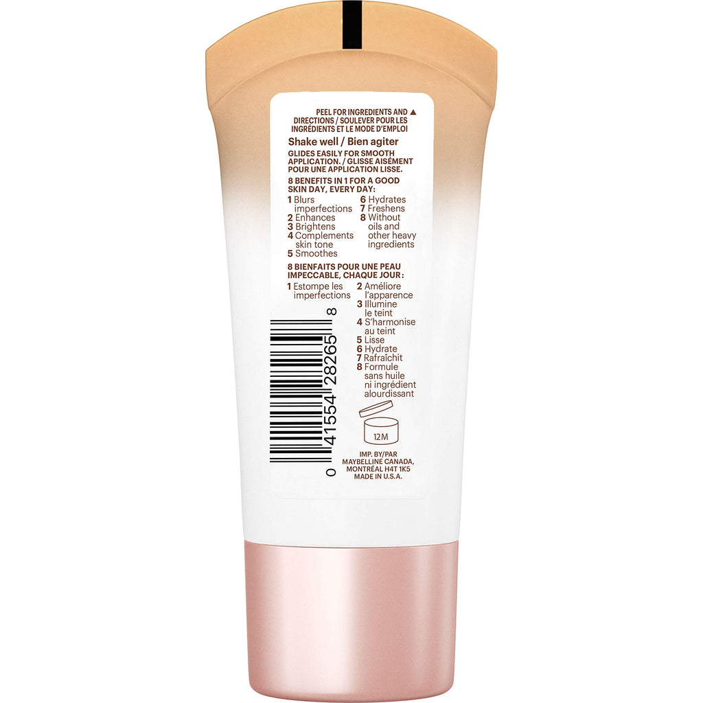 Maybelline Dream Fresh Skin Hydrating BB cream, 8-in-1 Skin Perfecting Beauty Balm with Broad Spectrum SPF 30, Sheer Tint Coverage, Oil-Free, Medium, 1 Fl Oz