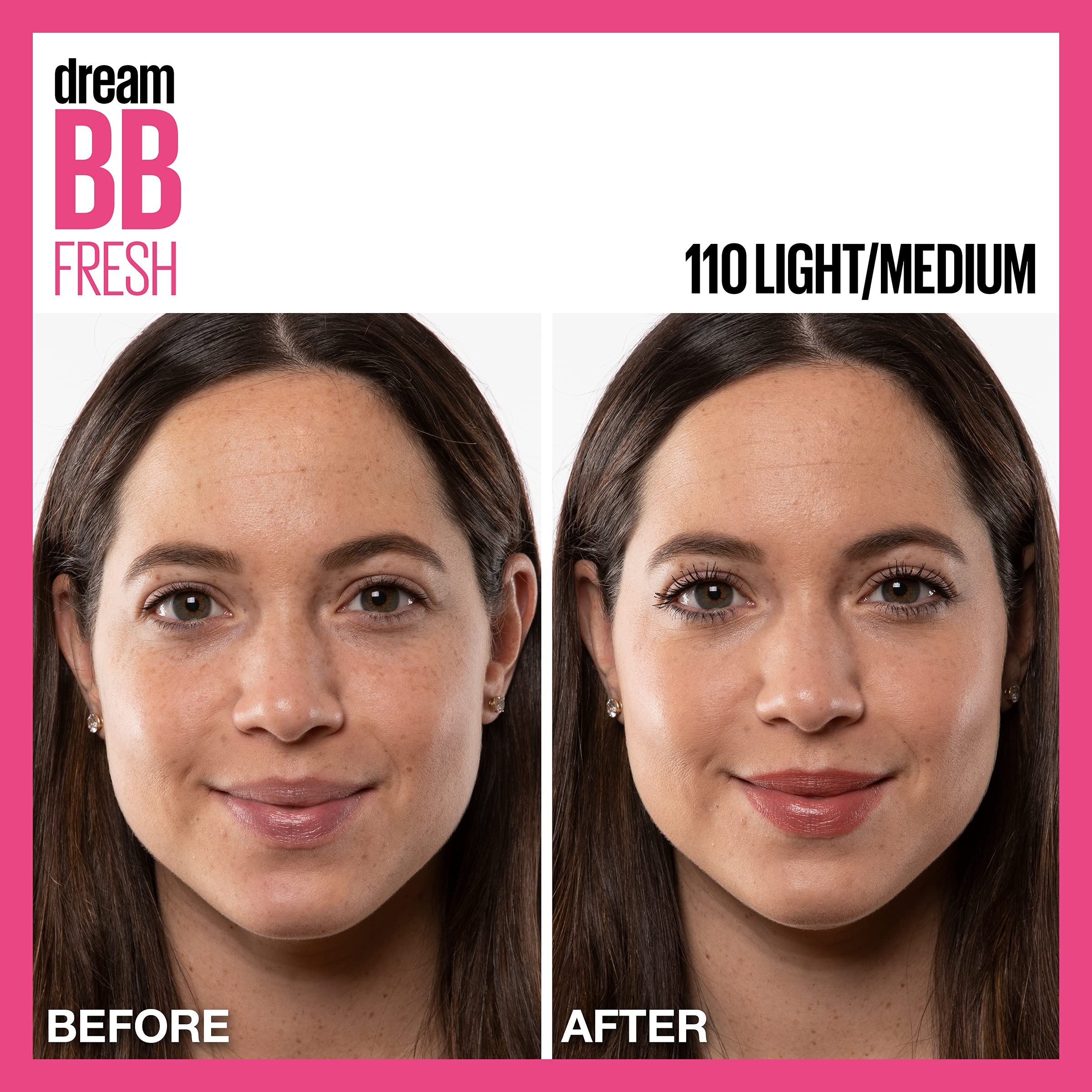 Maybelline Dream Fresh Skin Hydrating BB cream, 8-in-1 Skin Perfecting Beauty Balm with Broad Spectrum SPF 30, Sheer Tint Coverage, Oil-Free, Medium, 1 Fl Oz