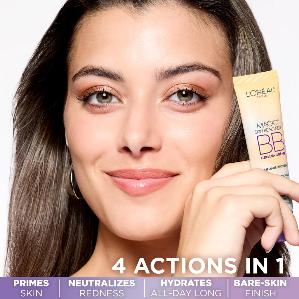 L'Oréal Paris Makeup Magic Skin Beautifier BB Cream Tinted Moisturizer, Anti-Redness, 1 fl oz, 1 Count